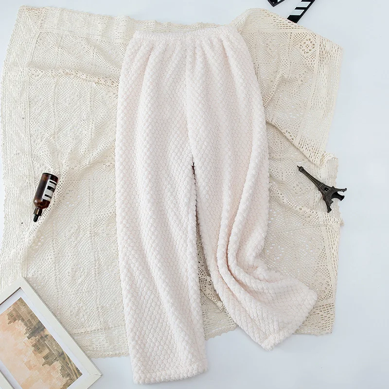 Thickened Warm Plus Size Pajama Pants Woman Autumn and Winter Trousers Flannel Pajama Trousers Female Sleeping Pants Home Girl