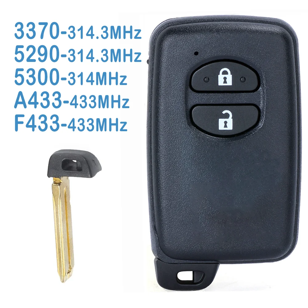 

271451-3370/5300/5290 F433/A433 Auto Smart Remote 314/314.3/433MHz Replace Car Key For Toyota IQ Vitz Ractis Aqua Corolla Prius