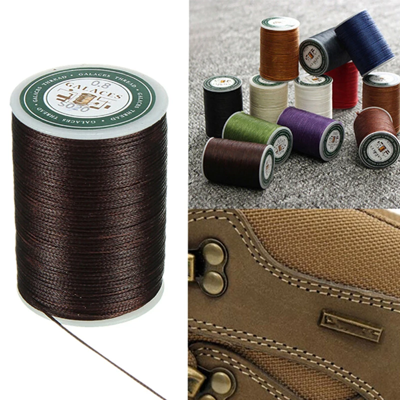 90m 0.8mm Flat Waxed Sewing Line Thickness Waxed Thread For Leather Waxed Cord For Leather Craft Hand Stitching Thread