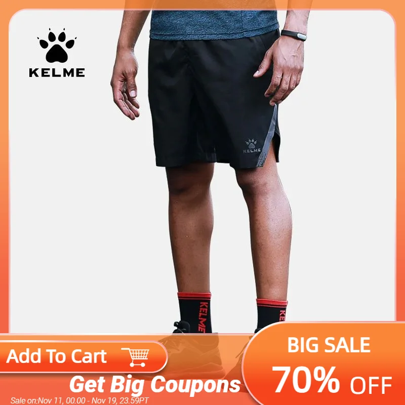 

KELME Men's Running Shorts Soccer Pants Summer Elastic Football Quick Dry Breathale Light Sportswear Sports Shorts Male 3881208