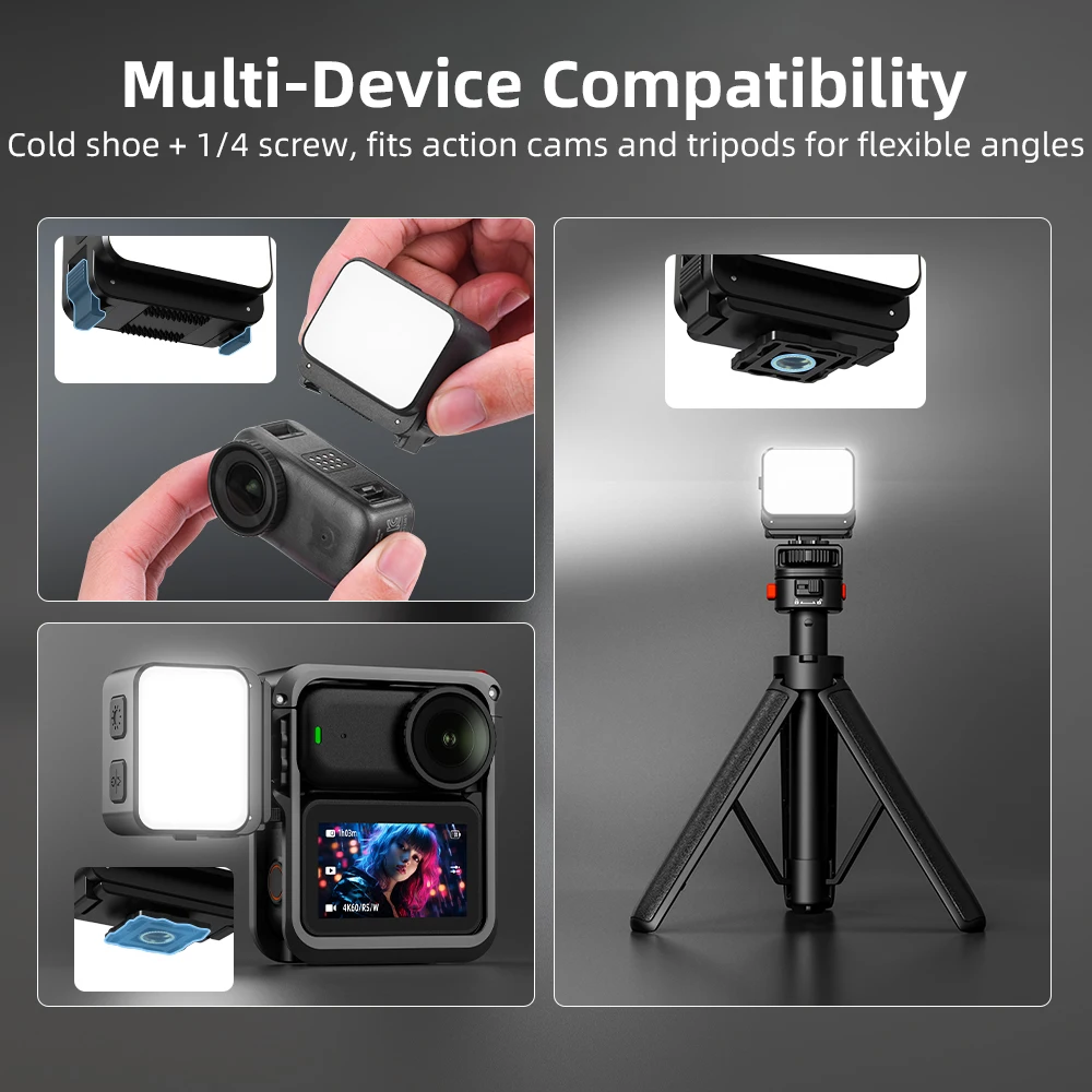 Fill Light Handheld Selfie Lighting Adjustable Magnetic Quick Release IPX4 Water For DJI Osmo Nano Action Camera Accessories