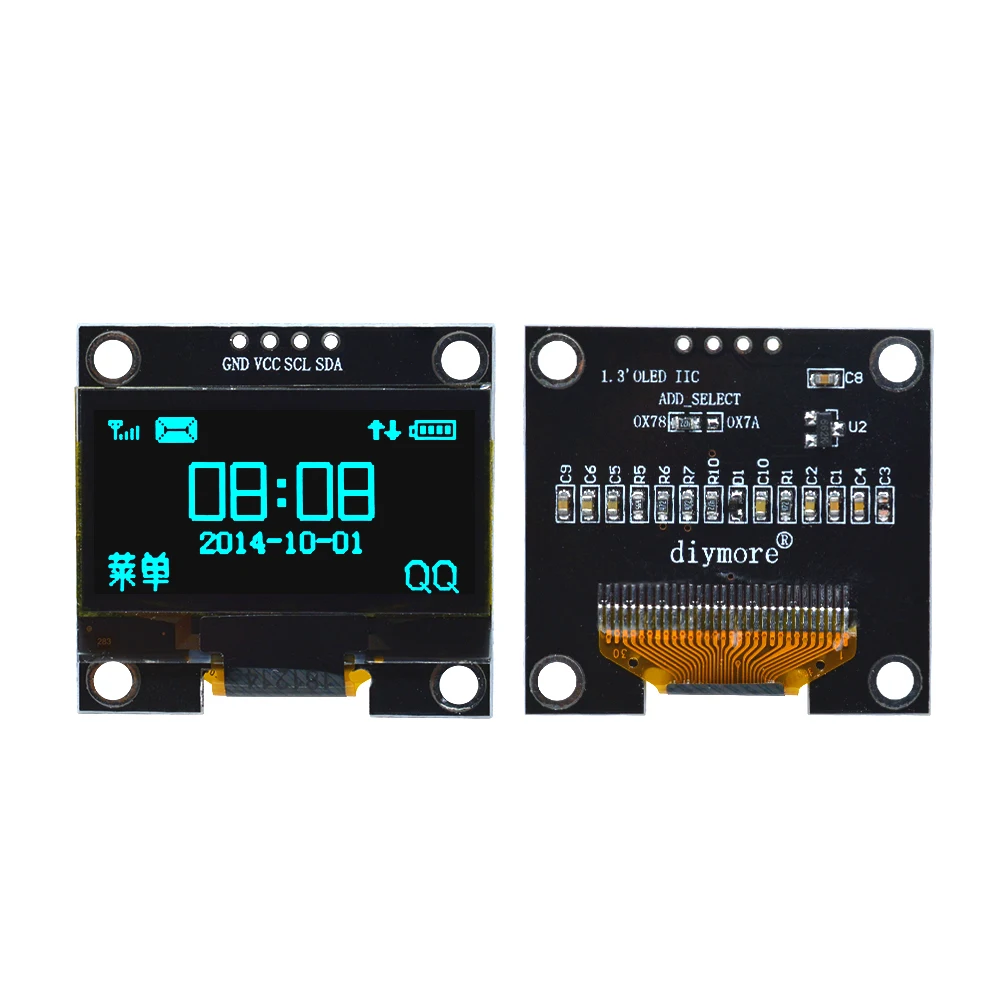 Modulo OLED da 1,3 pollici Modulo display da 1,3 pollici Bianco/Blu 128X64SPI/IIC I2C Comunicare il colore Modulo display LED LCD OLED da 1,3 pollici
