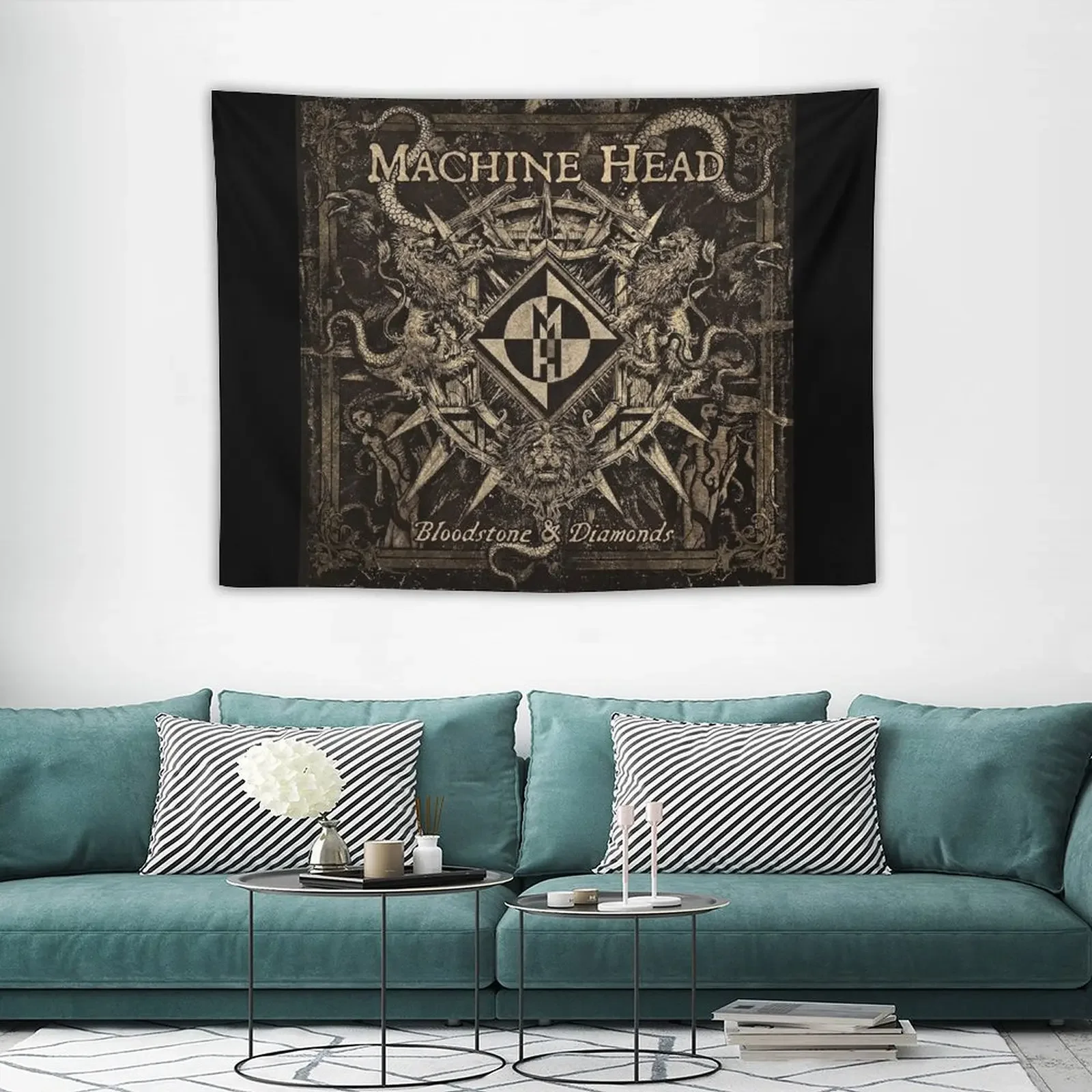 

Machine Head bloodstone diamonds Tapestry Wall Hanging Decorations For Room Wall Hanging Decor Tapestry