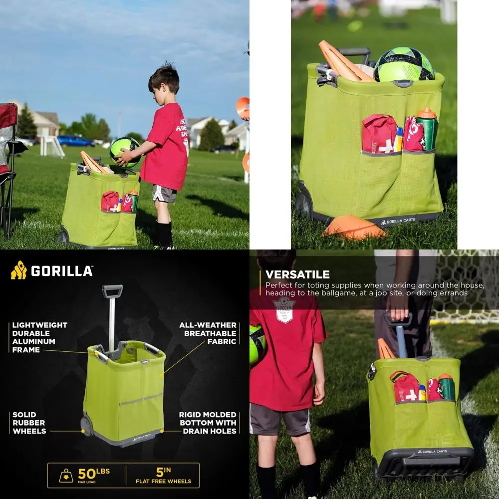 

Green 150-lb Capacity Collapsible Folding Garden Cart with Soft Sides