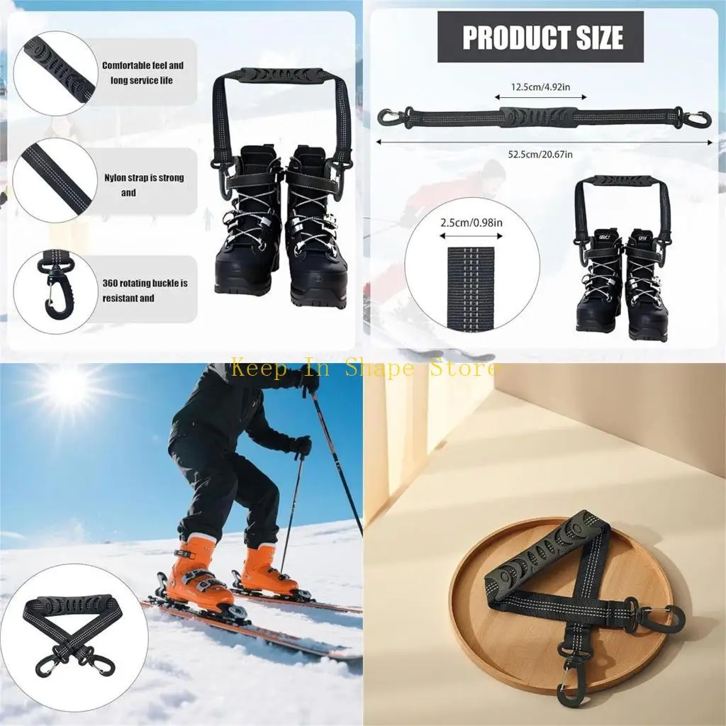 

U1JC 2 шт., нейлоновые крепления для лыжных ботинок, мягкая поддержка плеч, противоскользящая технология