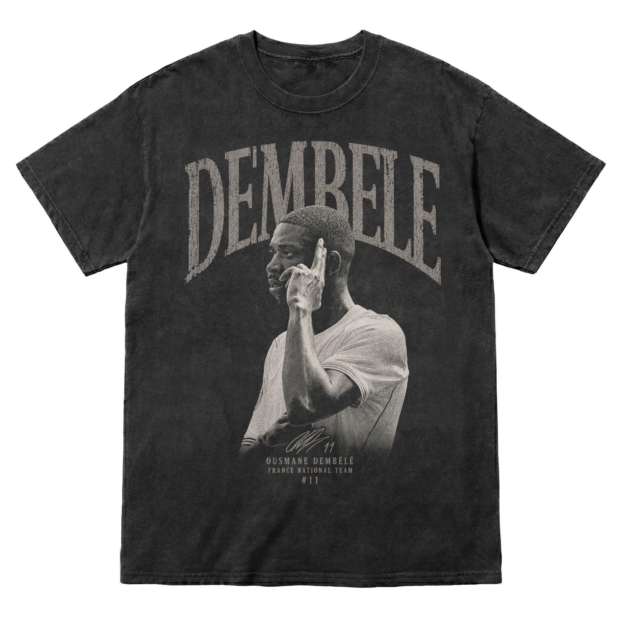 Ousmane Dembele Vintage Bootleg Graphic New Football Fan Summer T-Shirt 100%Cotton Men's Women's Y2k Oversized Tshirt Casual Tee