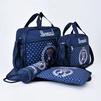 Sac maman cinq pièces sac mode imprimé ours multifonctionnel grande capacité une épaule bandoulière maternel bébé sac sac à couches 2