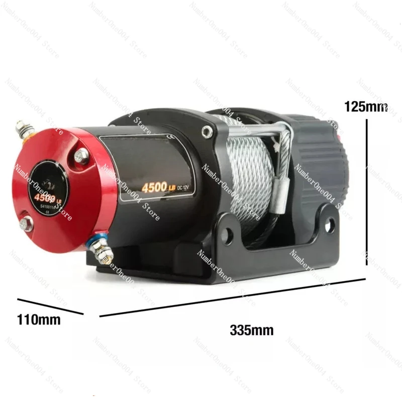 For RU Electric Winch 12V 4500lb Remote Control Set Heavy Duty ATV Trailer High Strength Steel Electric Winch