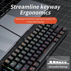 Mucai Mk61 USB GamingEsports Mechanical Keyboard 61キーレッドスイッチ配線分離可能ケーブルRGBバックライトホットスワップ 8ベストセールスメカニカルキーボードレッドスイッチ-1