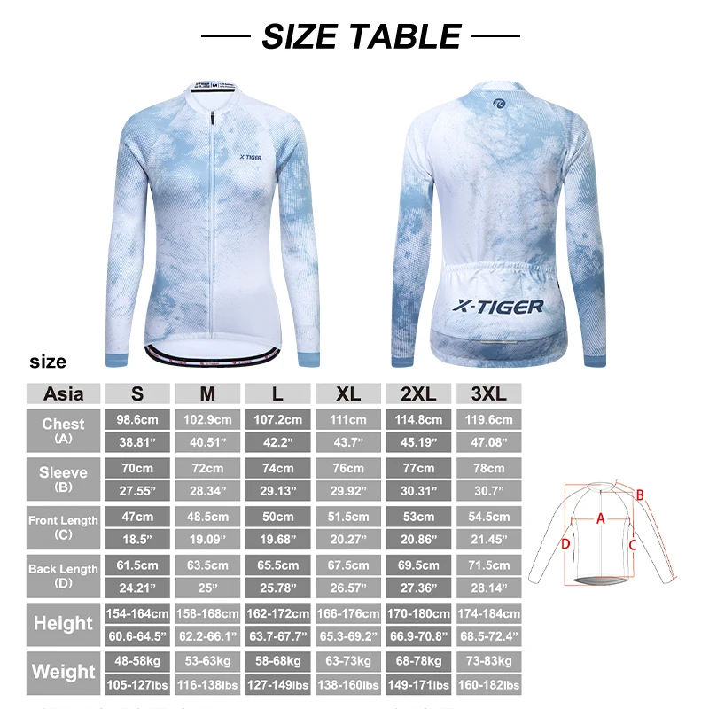 X-TIGER Women\'s Cycling Jersey Winter Thermal Long Sleeve Cycling Shirt with 4 Rear Pockets Fleece Bicycle Clothes Jeresy