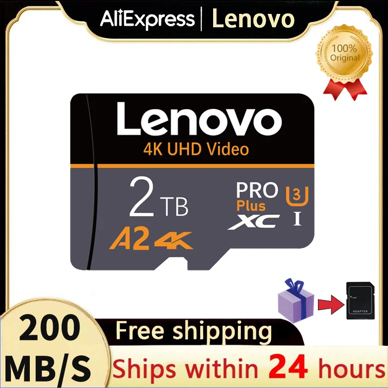 Lenovo-Mini tarjeta SD De 2TB y 1TB, microtarjeta TF SD De 512GB y 256GB, Clase 10, tarjeta De Memoria Flash TF De 128G para Nintendo Switch