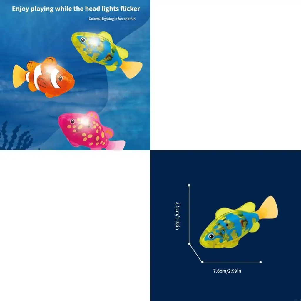 

Automatic Glowing Swimming Fish Toy 4PCS Set Operated Bath Play For Children Age 3+ Years