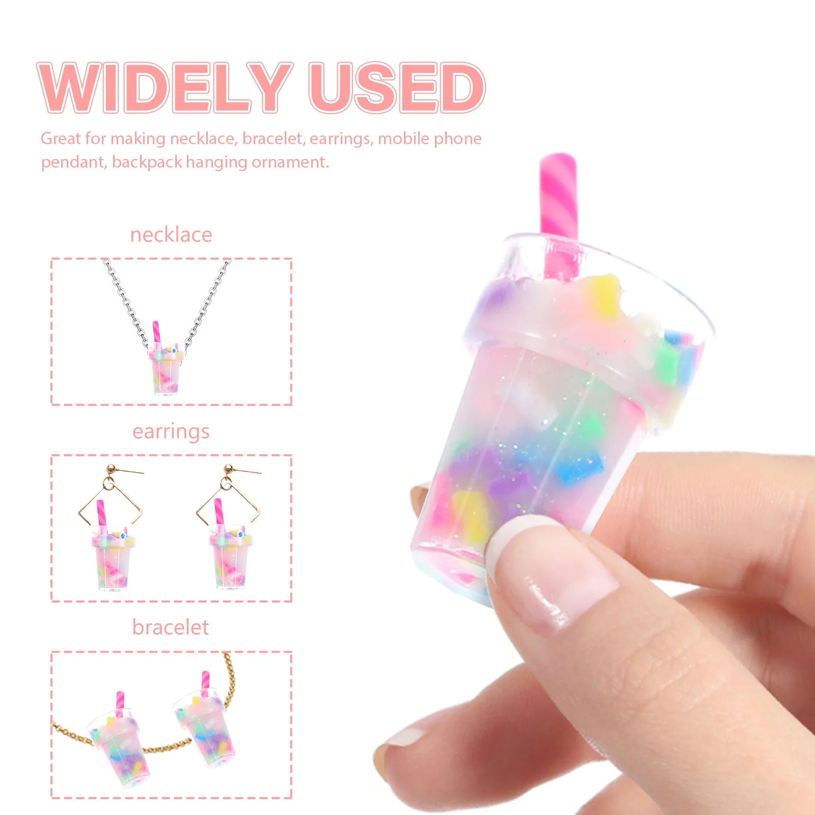 

10Pcs Milk Tea Bottle Charms Resin Mini Pendants DIY Jewelry Making Necklace Bracelet Earrings Keychain Milk Tea Charm