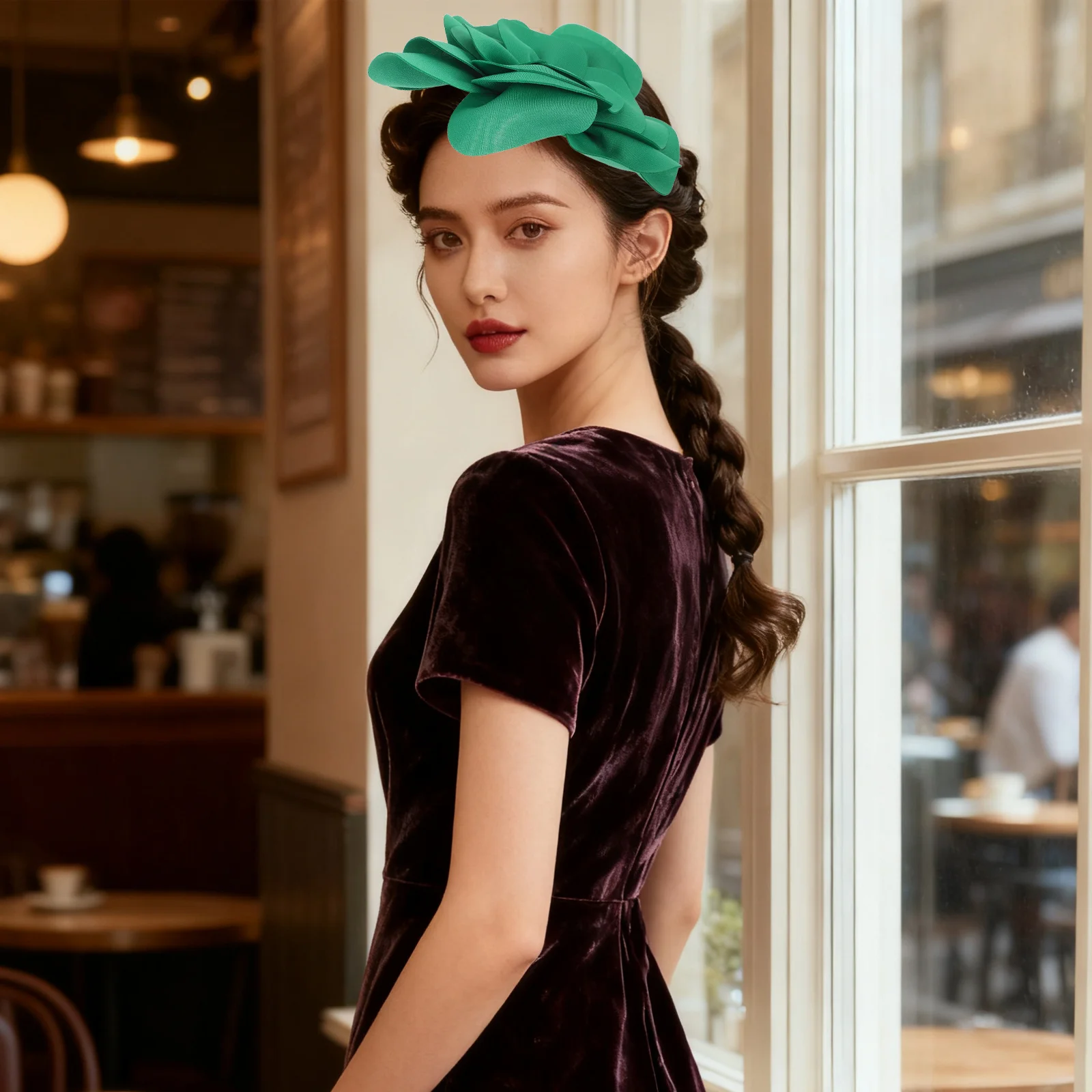 

Pearl Flower Hair Headband Elegant Bridal Fascinator For Wedding Tea Party Vintage Cocktail Hat - Floral Party Headpiece