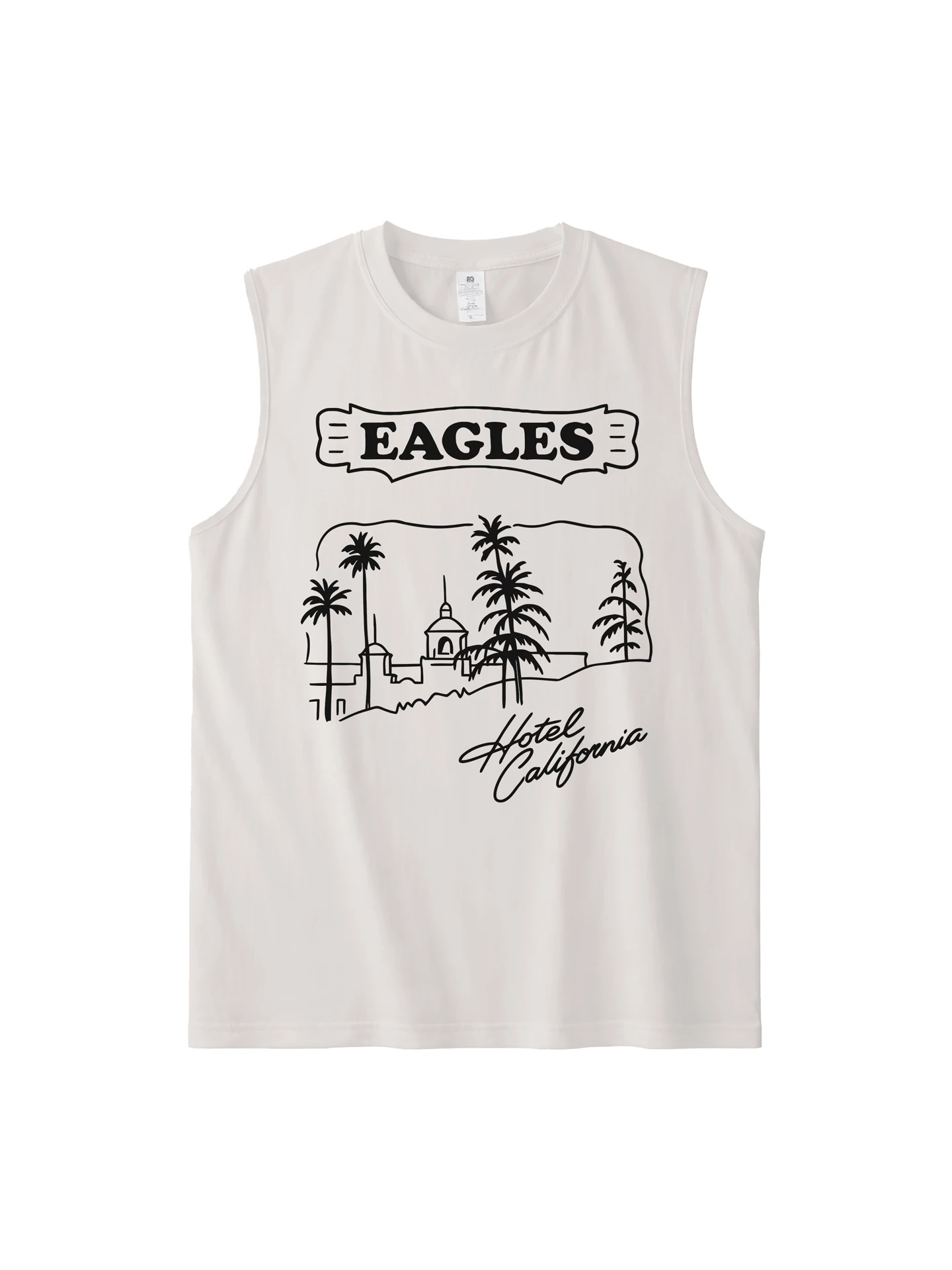 Eagles Band American Casual Graffiti Summer Pure Cotton Rock Style Sleeveless Tank Top Youth Popular Daily Wear Moisture Wicking