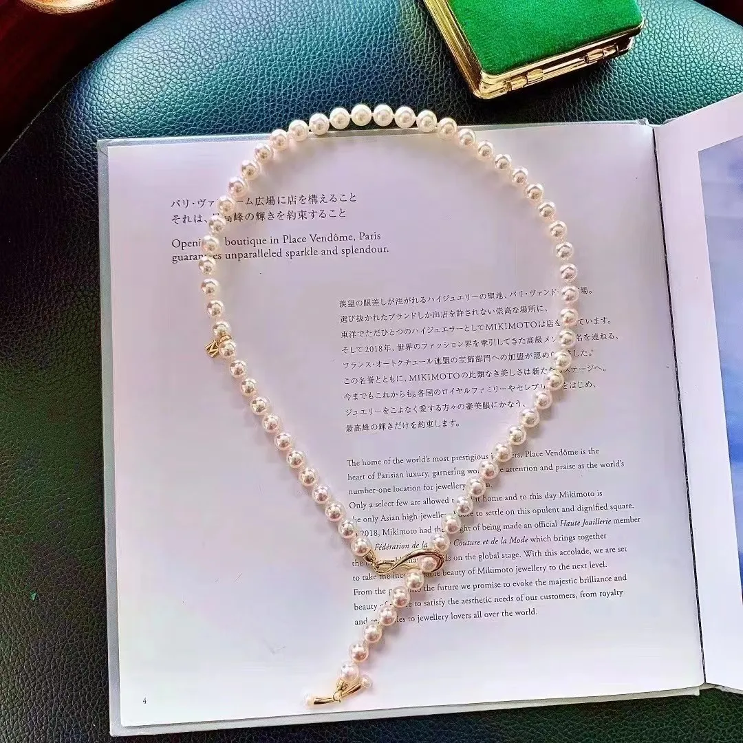 High Chic Fresh Water 6.5-7.5mm Round Choker White Genuine Pearls necklaces for Women Holidays Presents