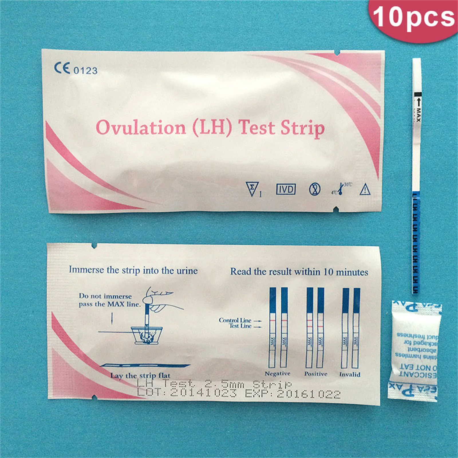 10pcs Ovulation Test Strips Accurate Over 99% Accuracy First Clear Response LH Test Urine Testing Strips for Women Home Testing