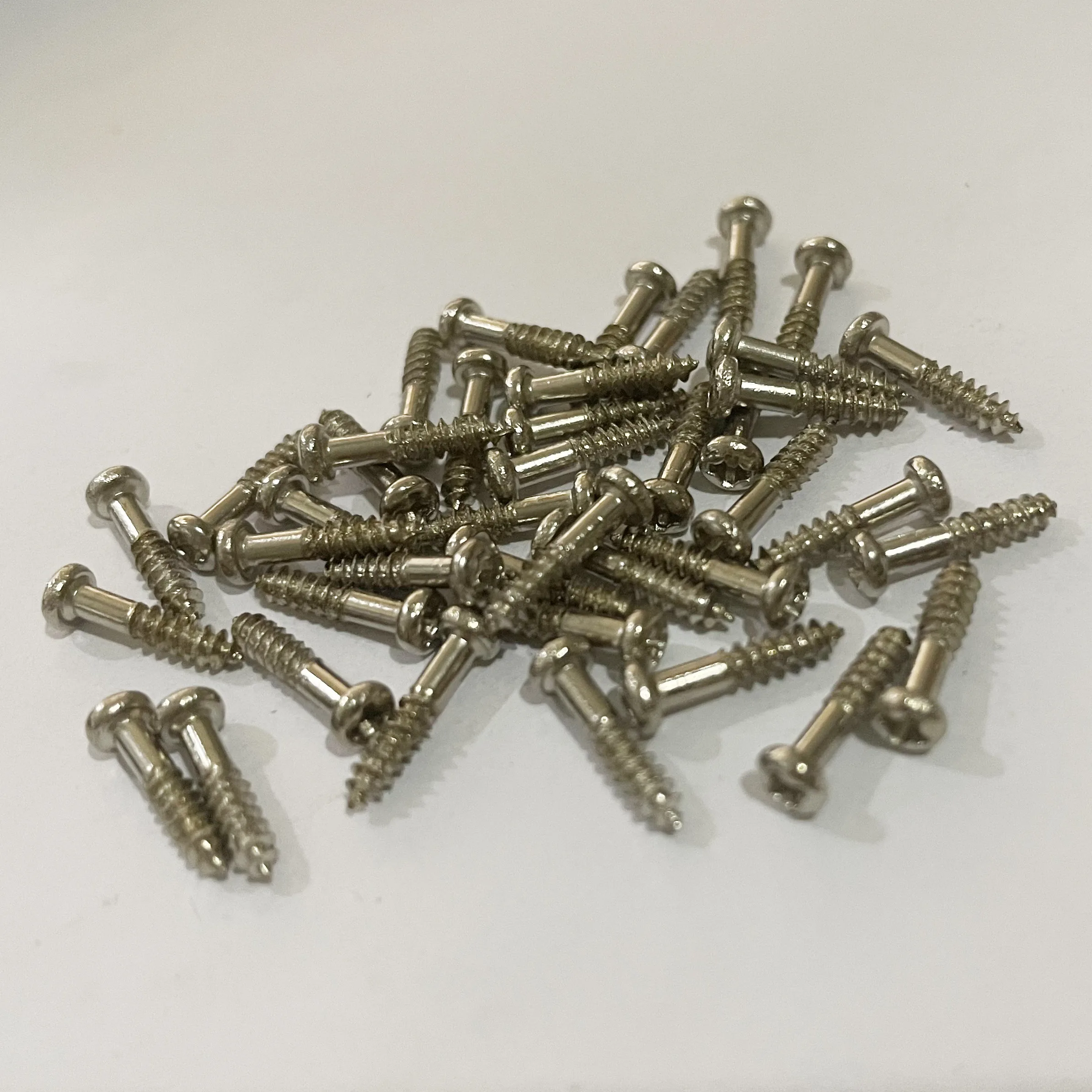 Chrome electric guitar tuning pegs, 100pcs, Machine Head screws, silver color, 3x11mm, size 3x11mm