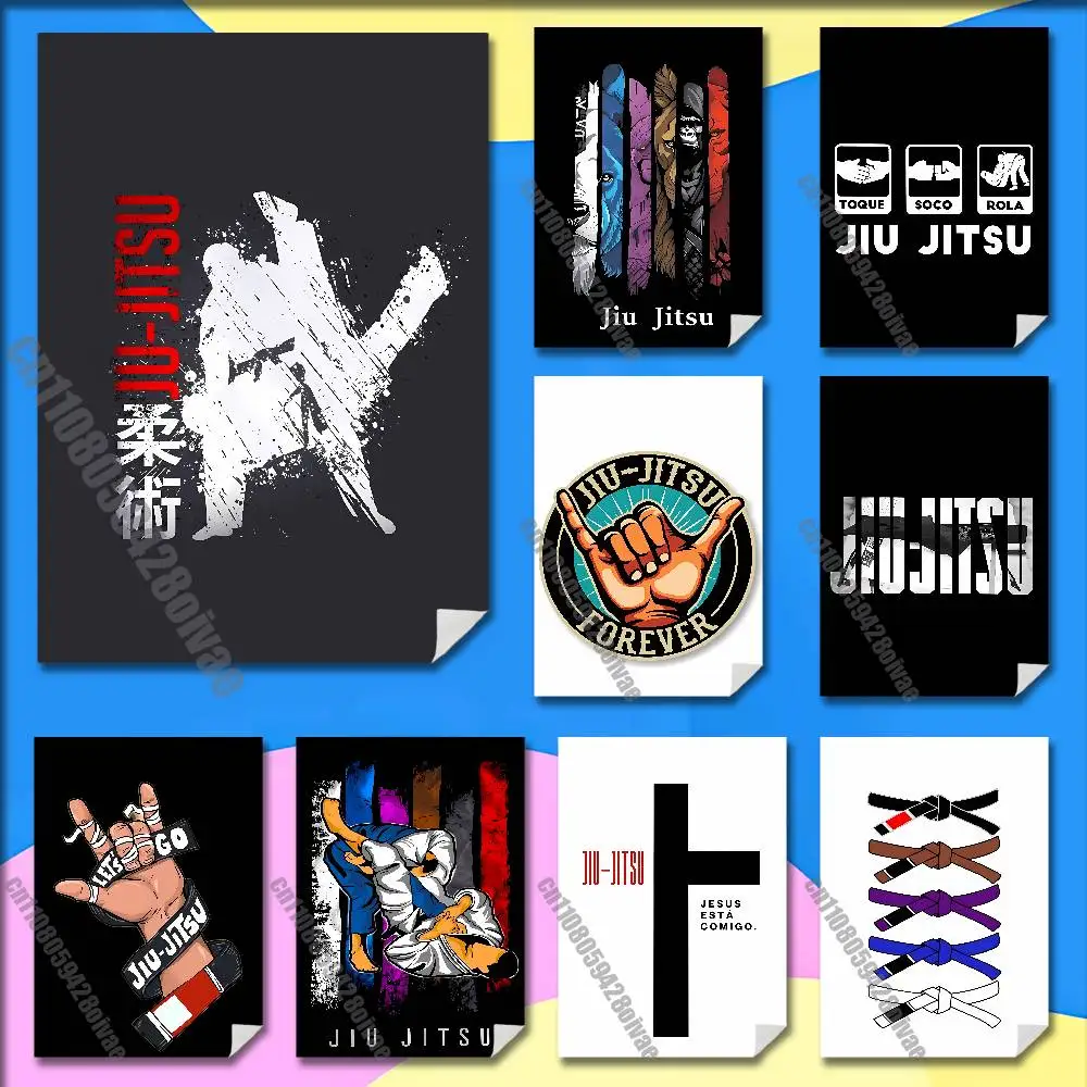 Brazilian Jiu Jitsu BJJ Poster Sticker For Home Decoration 10x15cm Self-adhesive Souvenirs Playbill Cover