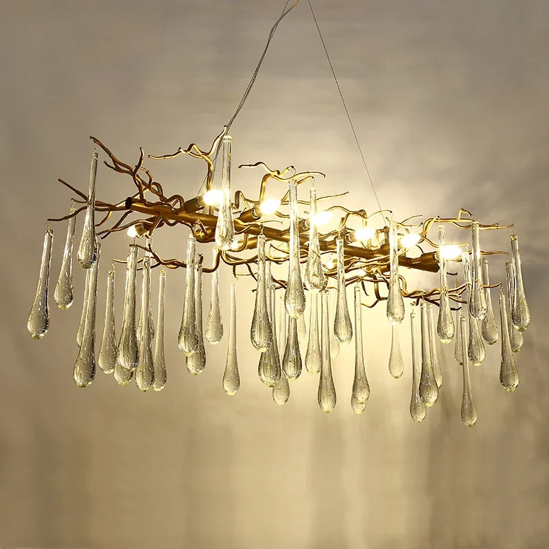 crystal lamp living room chandelier LED tree branch decoration chandelier hotel restaurant lights