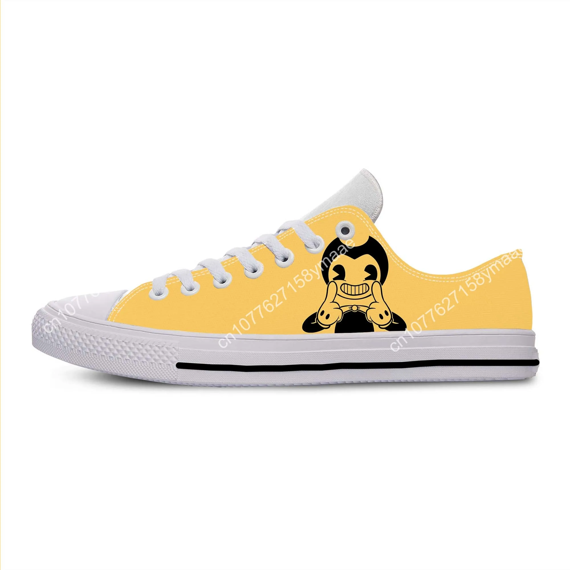 Anime Cartoon Manga Game Bendy Cute Funny Fashion Casual Cloth Shoes Low Top Breathable Lightweight 3D Print Men Women Sneakers