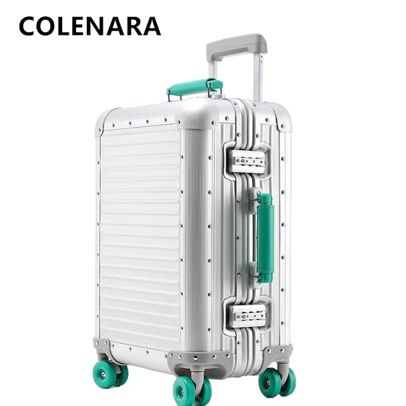 

Чемодан COLENARA на колесиках, полностью алюминиево-магниевый сплав, посадочный ящик, мужской деловой чемодан на колесиках, 20 дюймов, 24 дюйма, чемодан для салона