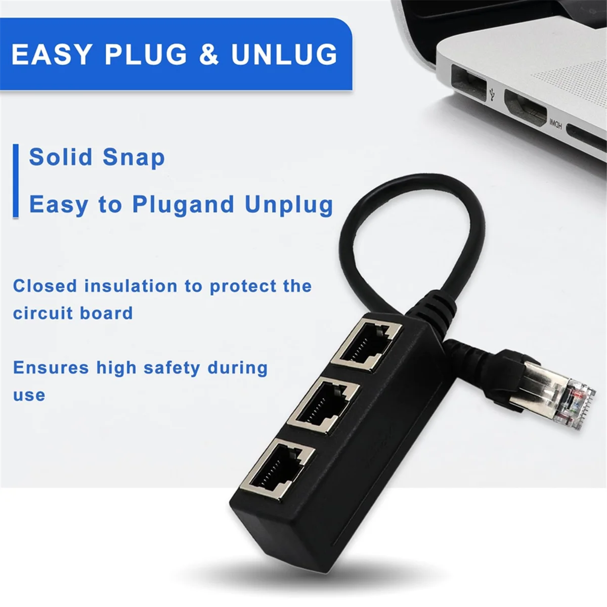 X64A_RJ45 Ethernet Splitter Cable Ethernet Splitter Adapte