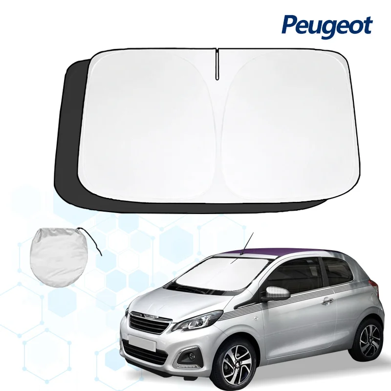 Car Windshield Sun Shade For Peugeot 108 Sunshade Summer Visor Protector Foldable Blocks UV Rays Protection Accessories