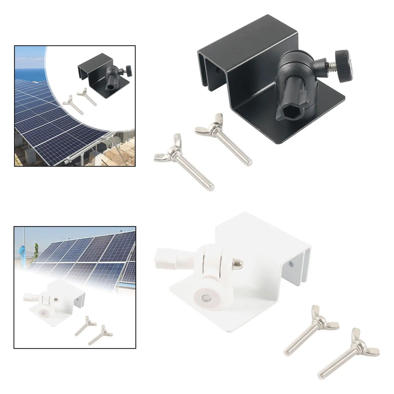 Universal Solar Panel Gutter Mount Accessory Flexible Rotation 7.5x6x3.1cm Simple Assembly with 2 Bolts Aluminum Alloy Bracket