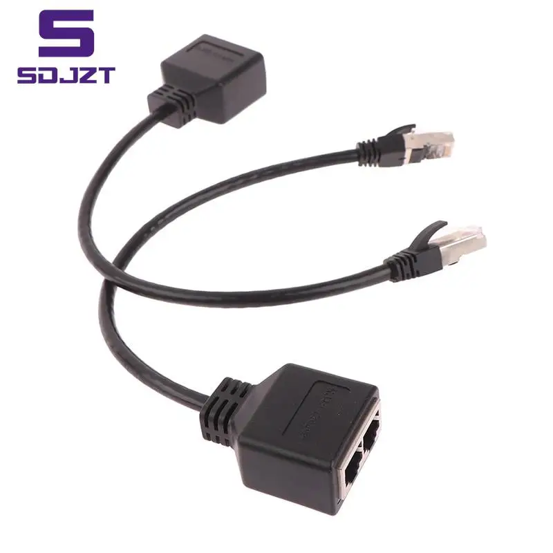 1Pc Ethernet Splitter RJ45 1 Male to 2 Female LAN Ethernet Cable Splitter Cable Ethernet Socket Connector Extension Cable