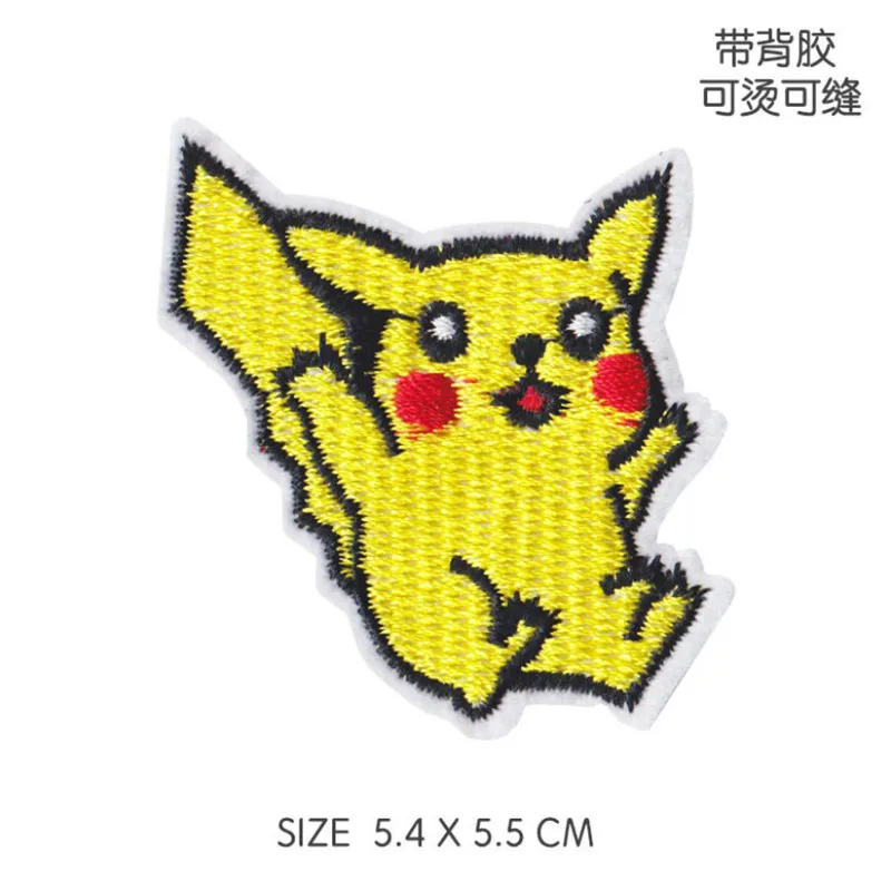 Stoffaufnäher Pikachu Kleidungsaufkleber Aufnähbare Stickerei-Applikationen Zum Aufbügeln auf Kleidung Cartoon DIY Kleidungsdekoration