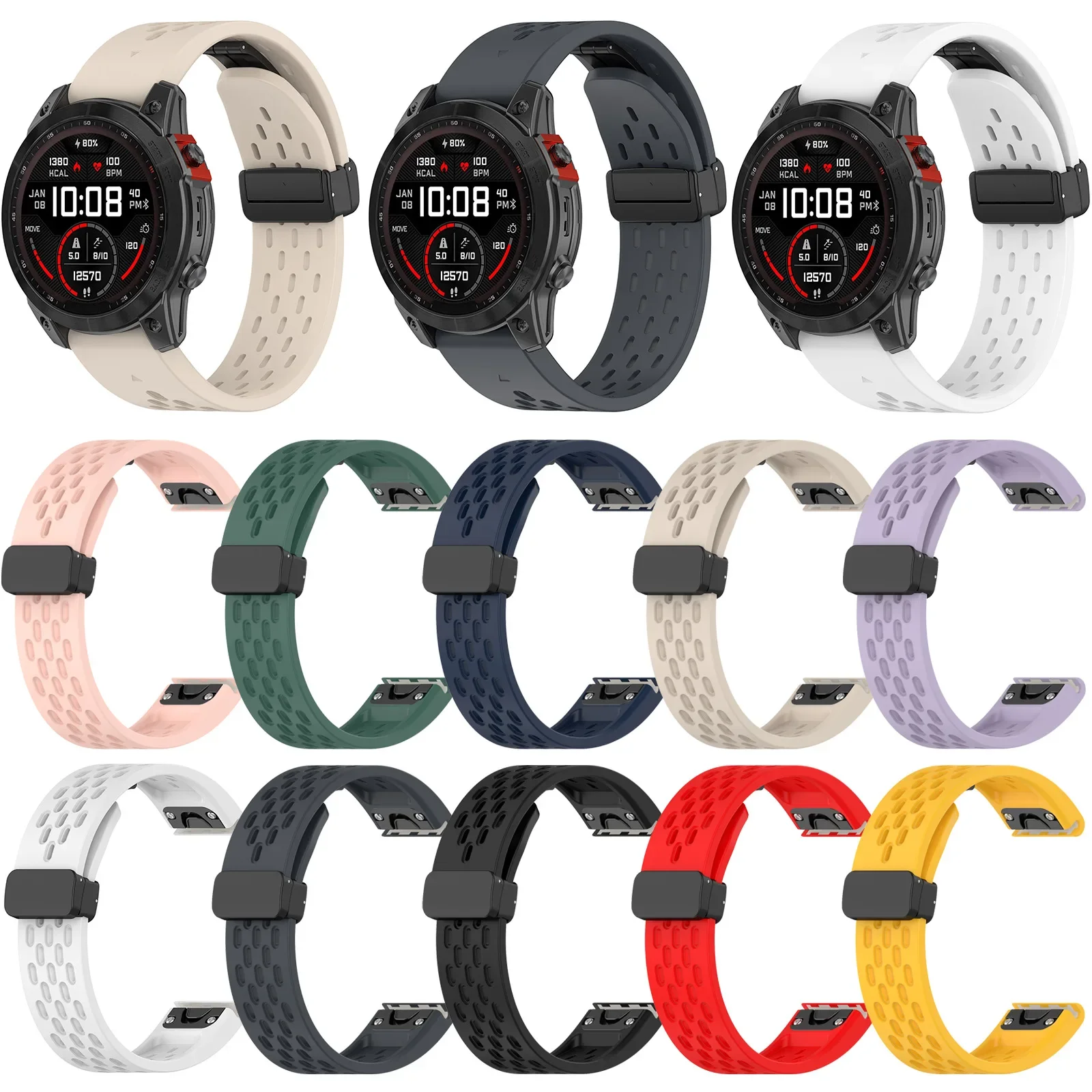 26mm 22mm 20mm Silicone QuickFit Bracelet Watch Strap For Garmin Fenix 7X 7 7S Pro 6X 6 6S 5S 5X Plus/Epix Pro Gen2 Quatix7 Pro
