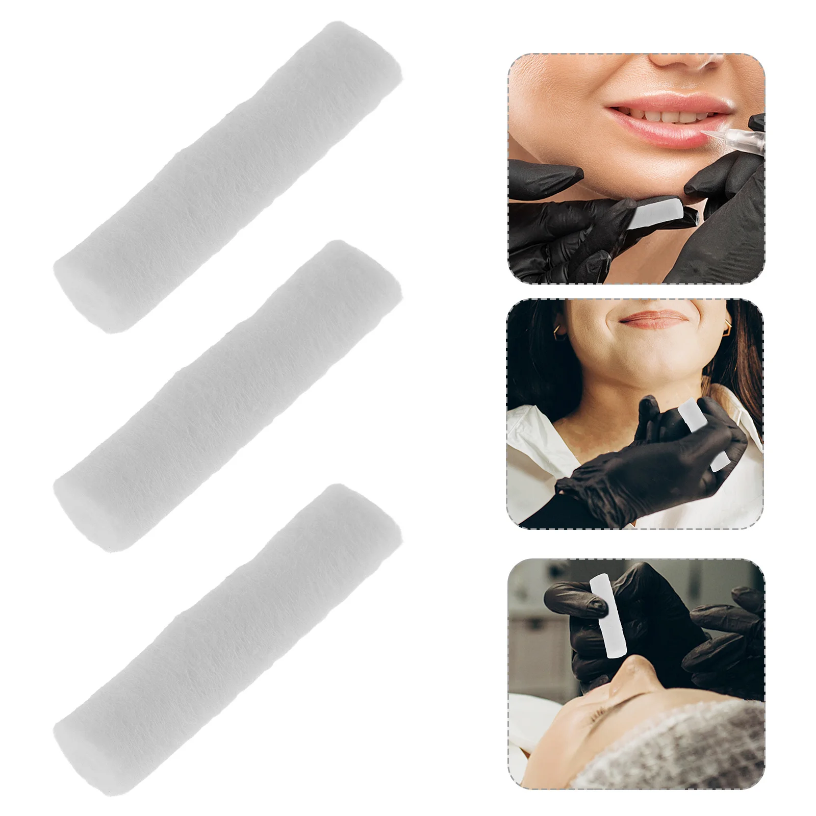 

200pcs Lip Tattoo Cotton Rolls Disposable For Dental Procedures Moisture Control Cotton Roll Kit Nosebleed Makeup Removal