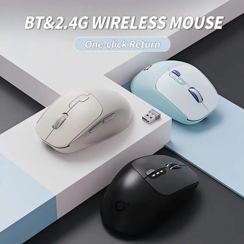 

EWEADN Q5 Mini Wireless 2.4G+BT Rechargeable & Silent Mouse, Compatible with Laptop and Desktop Computer Gaming Office Mouse