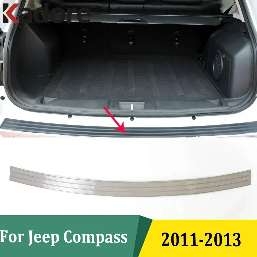 

For Jeep Compass 2011 2012 2013 Rear Bumper Pad Protector Trim Tail Trunk Scuff Plate Cover Car Styling Accessories