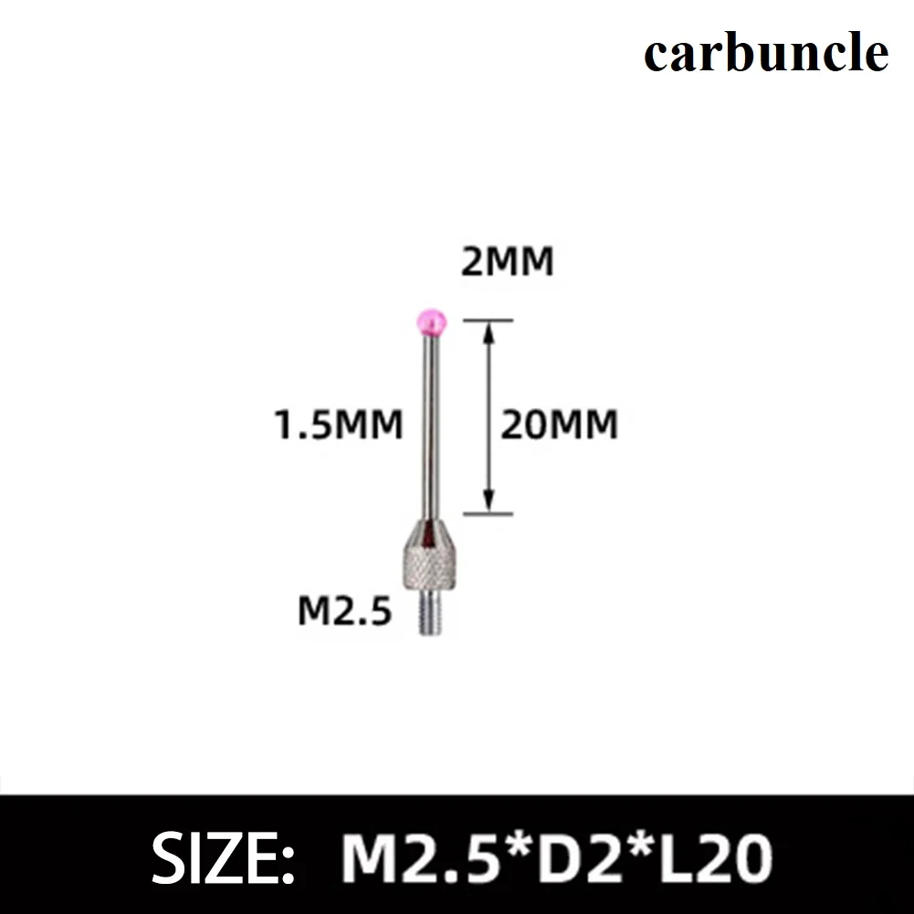 Contact Points Reliable Carbuncle Tungsten Steel Indicator Probe with 2mm Head M25 Thread Long lasting Performance