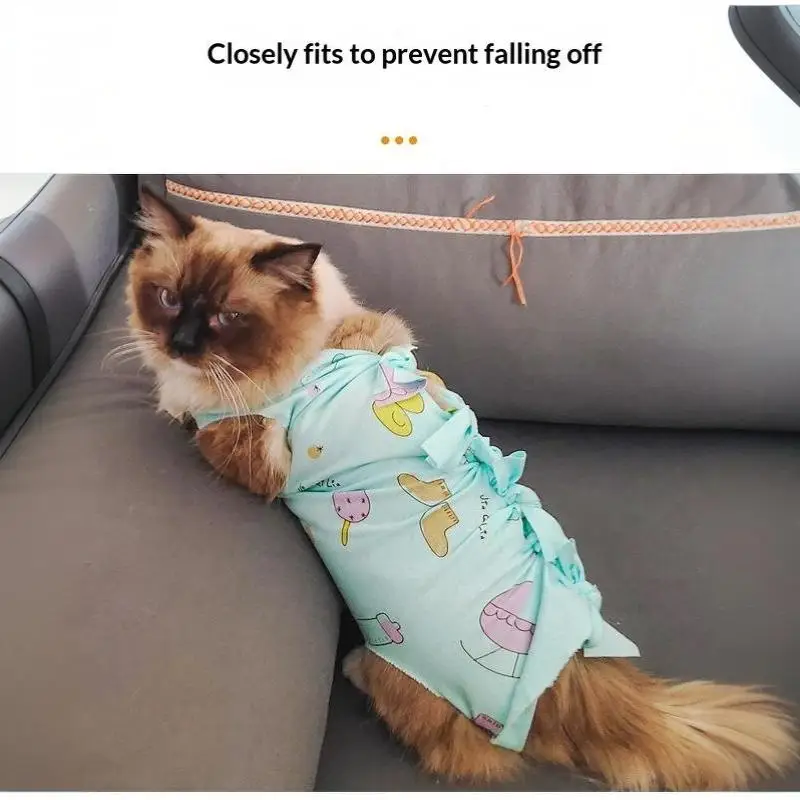 Breathable Pet Cat Recovery Suit Post Surgery Wear Medicine Feeding Weaning Use Anti-Licking Anti-Harassment Cat Recovery Suit