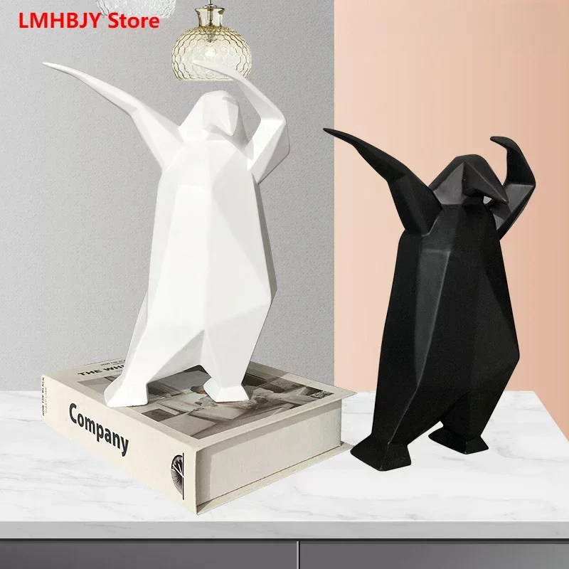 

LMHBJY Cartoon Animal Penguin Resin Ornaments Abstract Sculpture Chinese Style Desktop Home Decoration Jewelry Porch Living Room