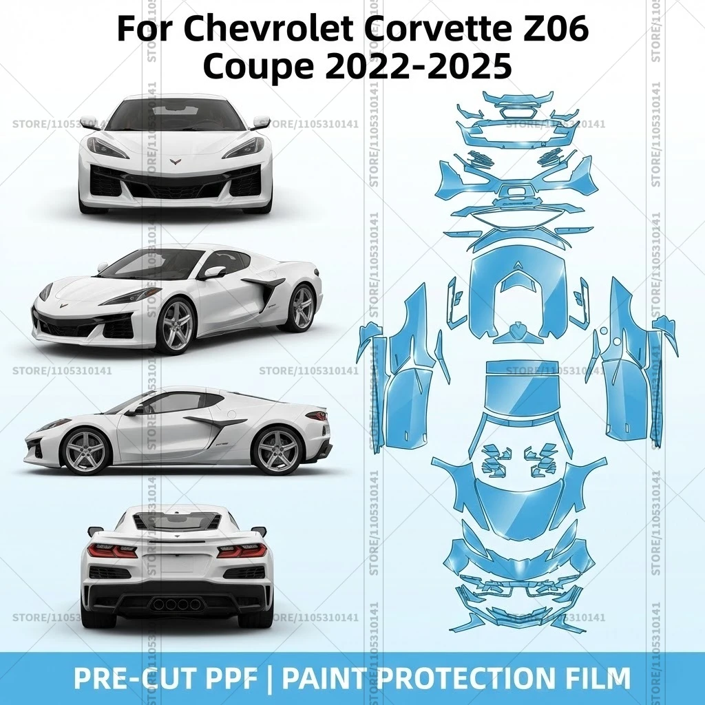 

Pre-Cut Paint Protection Film PPF Transparent Car Film Professional Automotive PPF For Chevrolet Corvette ZO6 Coupe 2022-2025