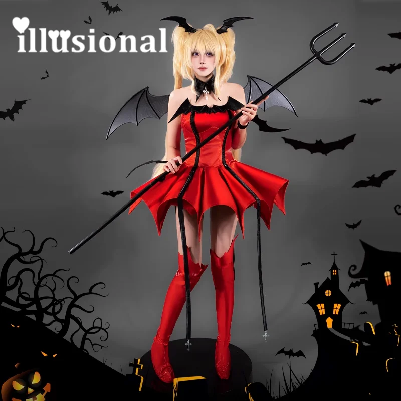 

illusional Shugo Chara Tsukiyomi Utau Cosplay Costume for women devil Utau set Anime dresses female