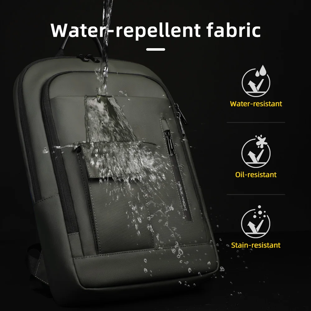 HK سليم حقيبة ظهر للأعمال مقاوم للماء 15.6 ''حقيبة كمبيوتر محمول متعددة الوظائف حقيبة مدرسية السفر العمل على ظهره مع منفذ USB حقيبة الظهر اليومية #4