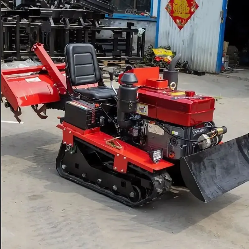 China Multifunctional Diesel Engine Rotary Tiller Agriculture Mini Crawler Cultivator