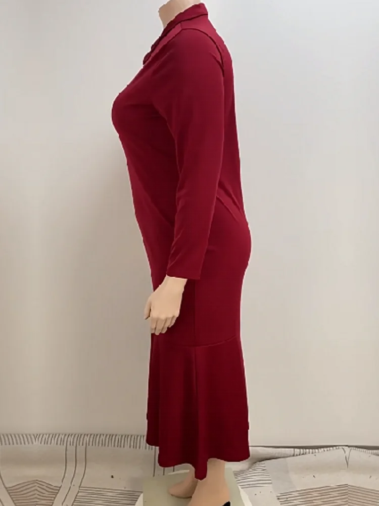XL-5XL Plus Size Kleding Jurken Vrouwen Gewaden Zomer Herfst Lange Mouw Streetstyle Casual 3xl 4xl Big Size Midi Jurk Oversized