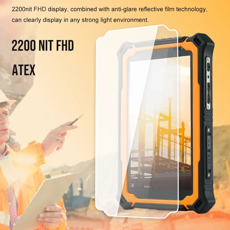 HUGEROCK T71EX 7 Inch ATEX Explosion-proof Tablet  2200Nits Full Rugged Waterproof Industrial PC 10000mAh 8+128GB Android 13 NFC