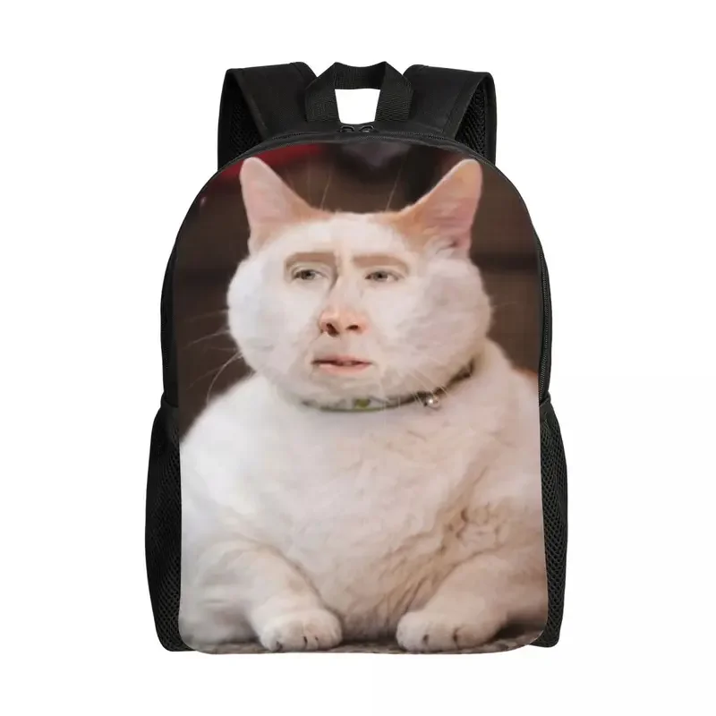 Personalized Nicolas Cage cat meme backpacks men women casual bookbag for college school bags