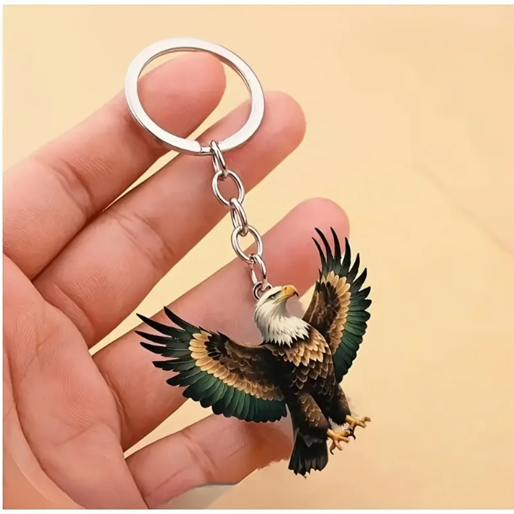 

2D Flying Eagle Keychain Acrylic Animal Pendant Charm Handsome Versatile for Mirror Wallets Backpacks Home Decor Gift For Him