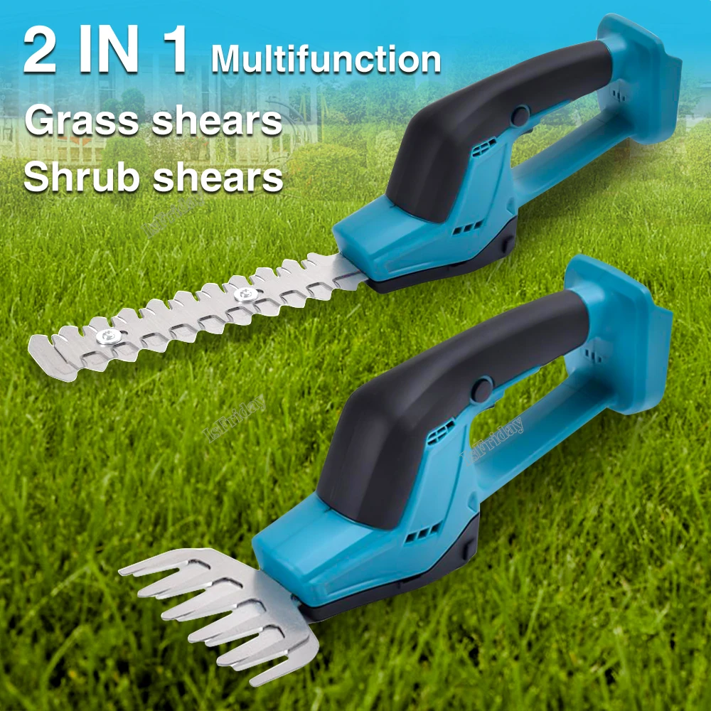 2 in 1 Cordless Hedge Trimmer Electric Grass Trimmer Pruning Saw Shrub Shear Hedger Power Tools For Makita 18V Battery