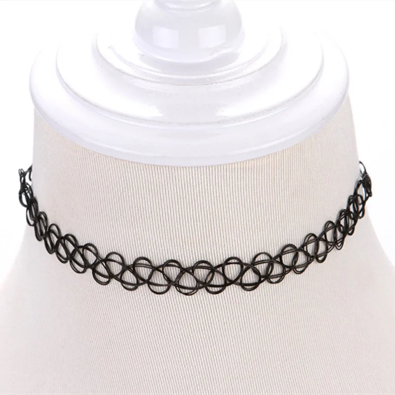 12 Stück/Set Vintage Bunte Halsketten Mädchen Gothic Choker Halsketten für Frauen Mädchen Tattoo Elastische Gothic Choker Halsketten – Detail 4