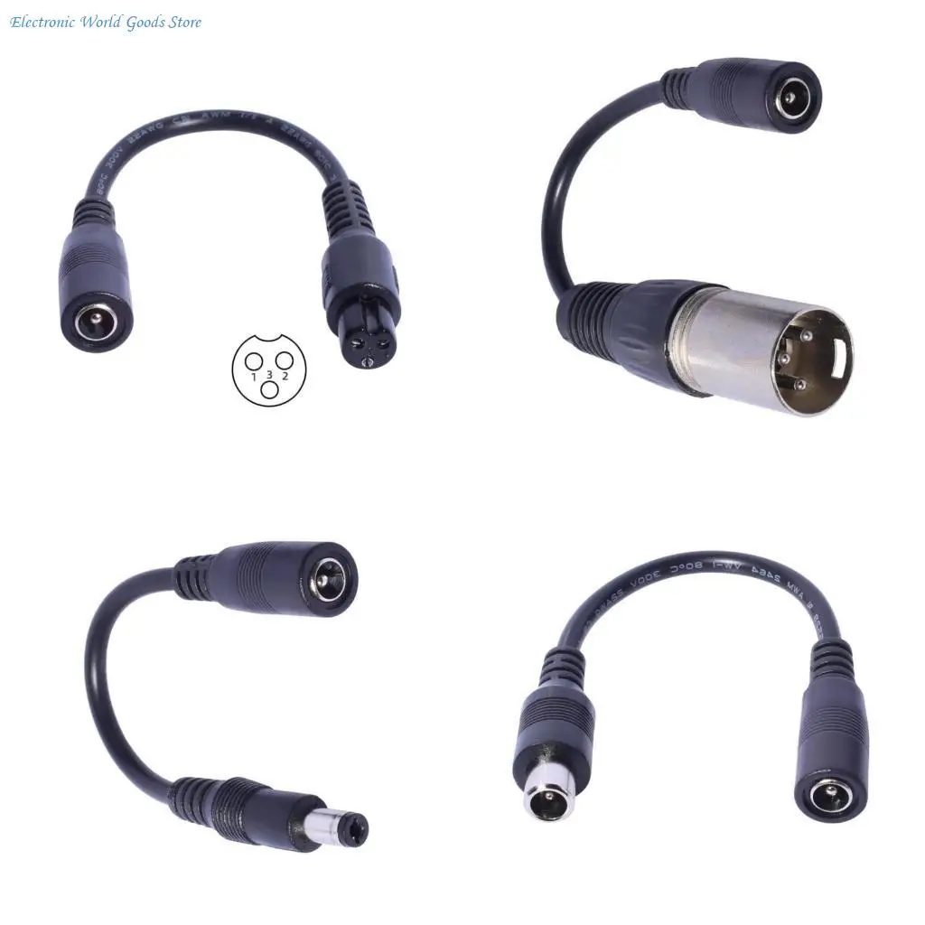 A3PD 5.5x2.1mm Female to 5525 8016 C13 12 3Pin Adapter Cord for Solar Devices and LED Light 15cm Cable Length Black