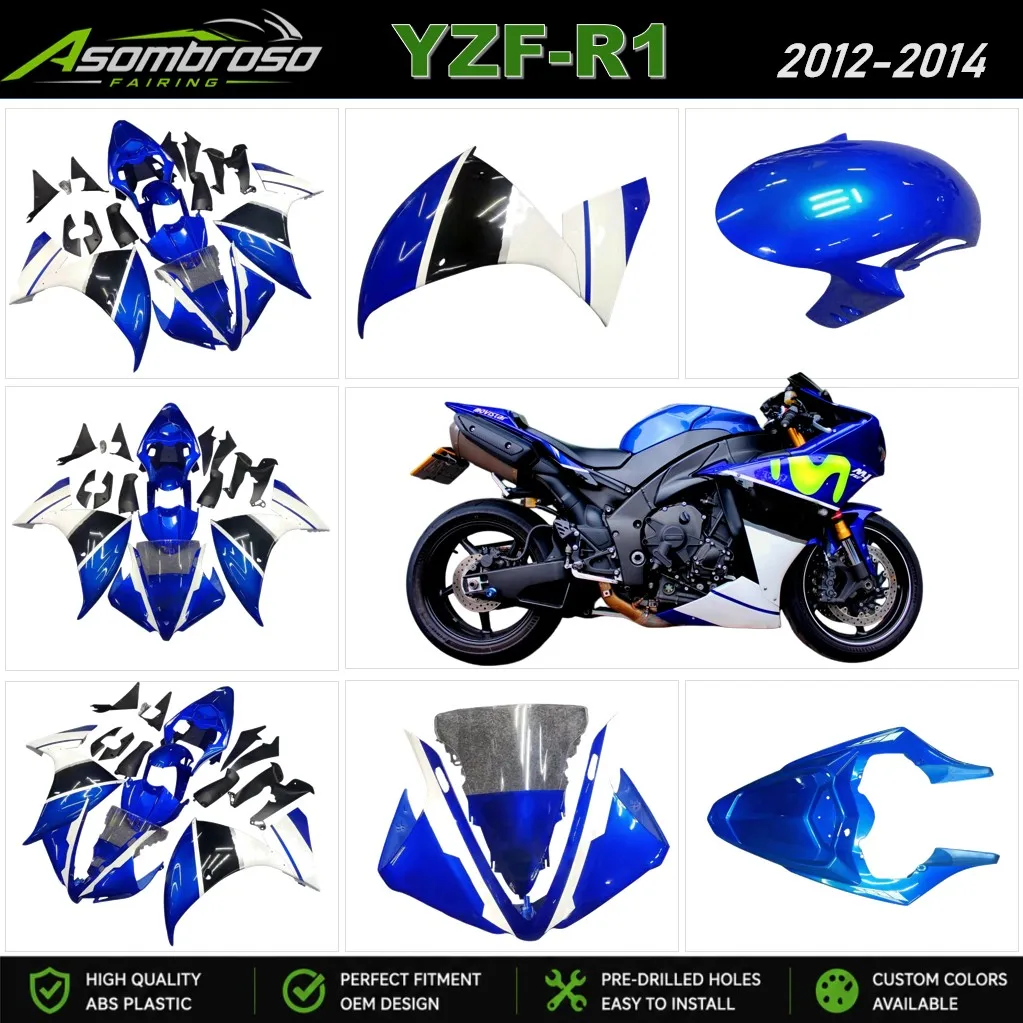 Injection Molded Bodywork For YAMAHA YZF R1 2012-2014 YZFR1 12 13 14 Aftermarket Motorcycle Fairings Kits